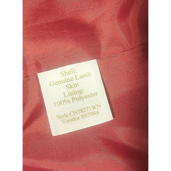 Caslon Women's Genuine Lamb Skin Red Soft Double Zipper Closure Pocket Vest 1X - Picture 9 of 13